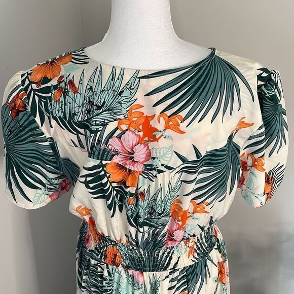 Milumia Women Button Up Floral Print Party Split Flowy Maxi Dress. Size Large. - Picture 7 of 14